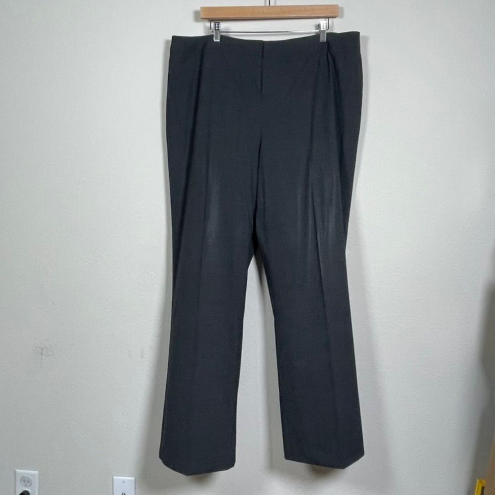 Lafayette 148 New York Pants 18 Gray Menswear Wide Leg Dress Trousers Officewear